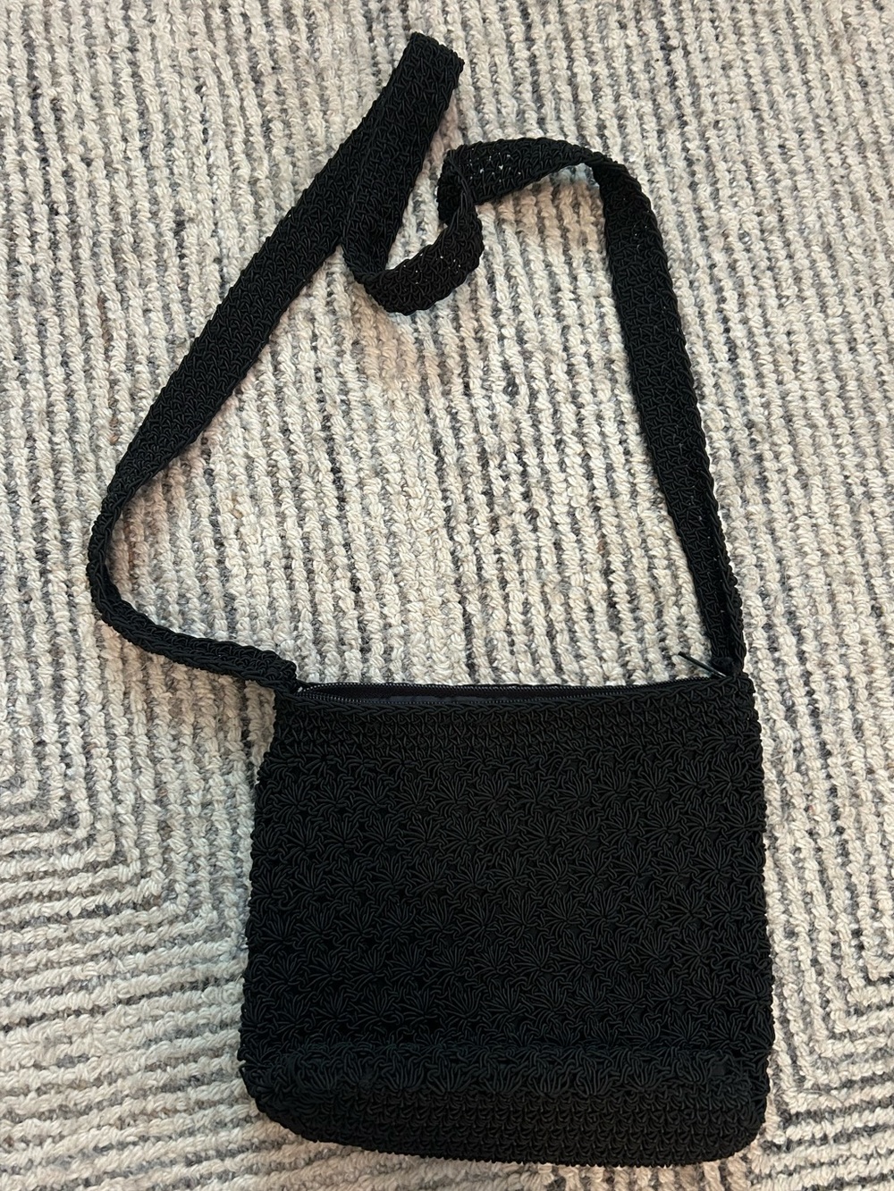 Black Crochet Crossbody Bag Women's Shoulder Bag Small Y2K Chateau